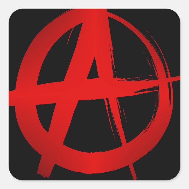 Anarchiesymbol Quadratischer Aufkleber (Vorderseite)