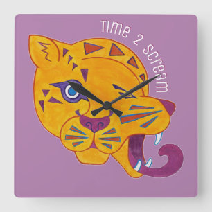 Anarchisches Gift Leopard Quadratische Wanduhr