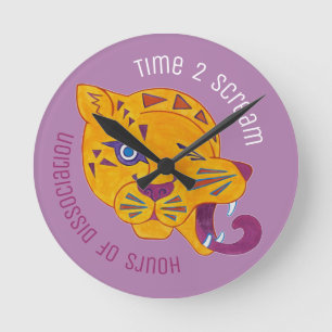 Anarchisches Gift Leopard Runde Wanduhr