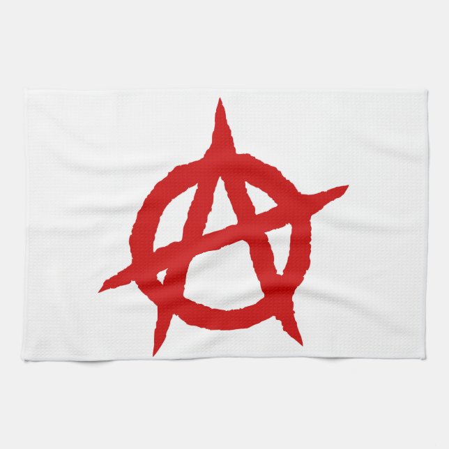 Anarchisches Symbol roter Punk Musik Kultur Zeiche Küchentuch (Horizontal)