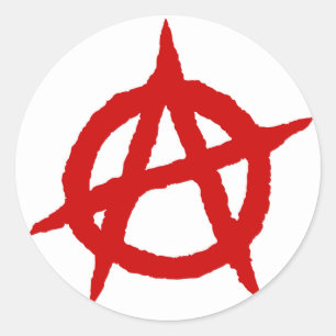 Anarchisches Symbol roter Punk Musik Kultur Zeiche Runder Aufkleber