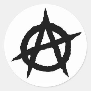 Anarchisches Symbol schwarze Punk-Kultur Zeichen C Runder Aufkleber
