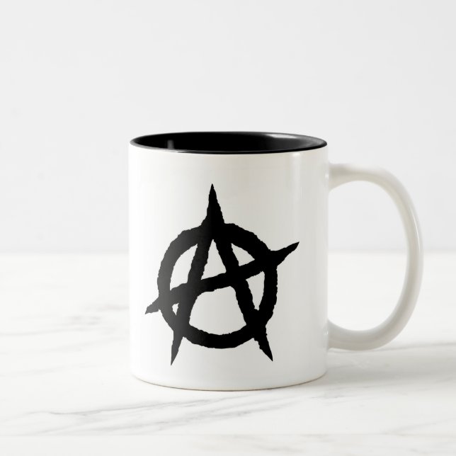 Anarchisches Symbol schwarze Punk Musik Kultur Zei Zweifarbige Tasse (Rechts)