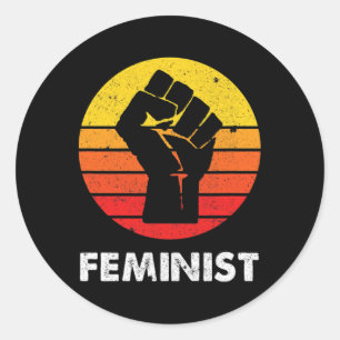Anarchist Feminist Retro Vintag 70er Frauen Equali Runder Aufkleber