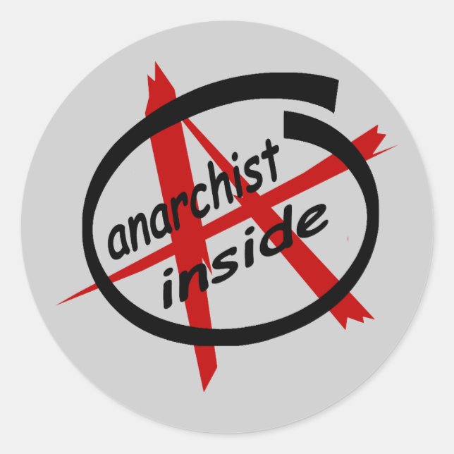 Anarchist Inside Runder Aufkleber (Vorderseite)