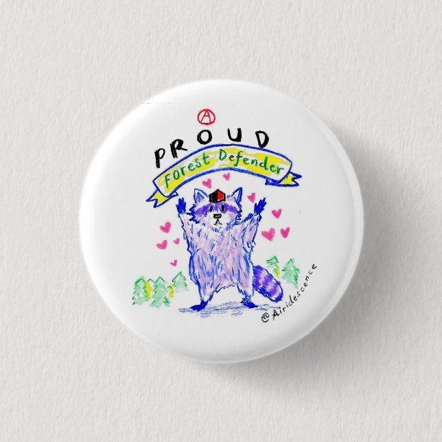Anarchist Raccoon Forest Defender Button (Vorderseite)