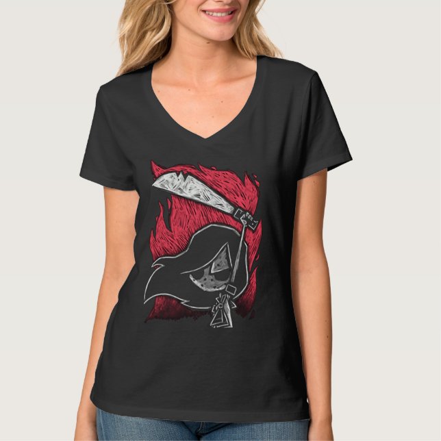 Anarchist Symbol Political Anarchy Sad girl with k T-Shirt (Vorderseite)