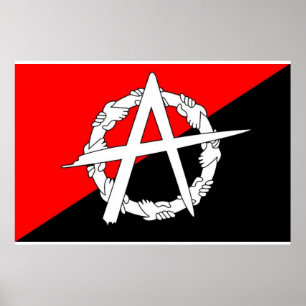 Anarchist übergibt Flaggenplakat Poster