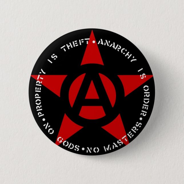 Anarchisten-Stern Button (Vorderseite)
