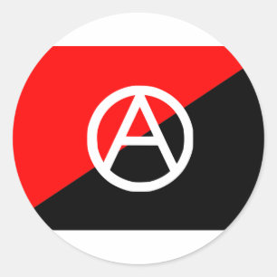 Anarchistenflagge mit a-Symbol Runder Aufkleber