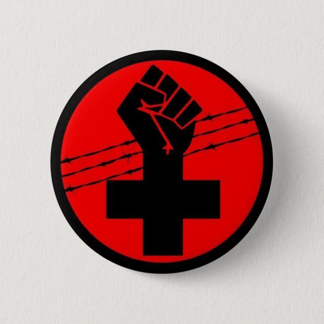 Anarchistenschwarzer Querknopf Button (Vorderseite)