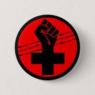 Anarchistenschwarzer Querknopf Button