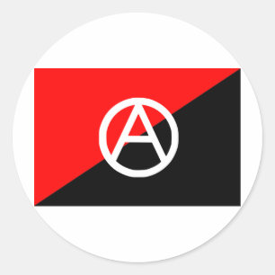 Anarchistische Flagge mit einem Symbol Runder Aufkleber