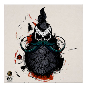 Anarchistischer Hipster-Punktotenkopf Poster
