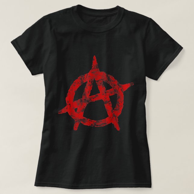 Anarchistisches Symbol erschütterte politische Ana T-Shirt (Design vorne)