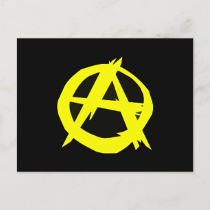 Anarcho-Kapitalismus Schwarze und Gelbe Flagge Postkarte