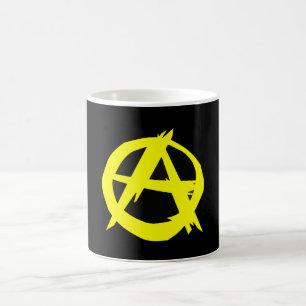 Anarcho Kapitalismus-Schwarzes und gelbe Flagge Kaffeetasse