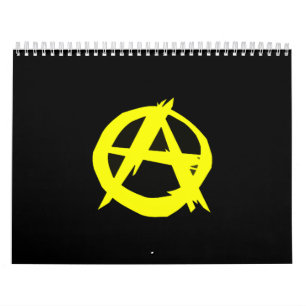 Anarcho Kapitalismus-Schwarzes und gelbe Flagge Kalender