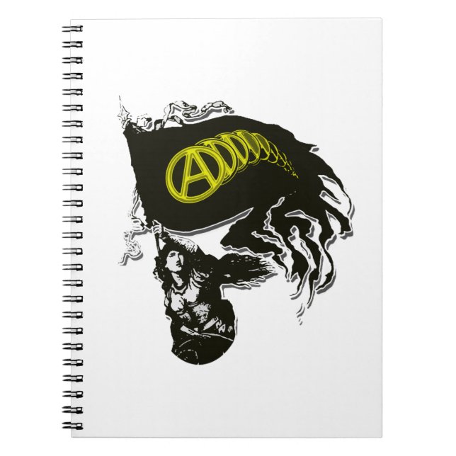 Anarcho Kapitalist Tattered Flagge mit Dame Notizblock (Vorderseite)