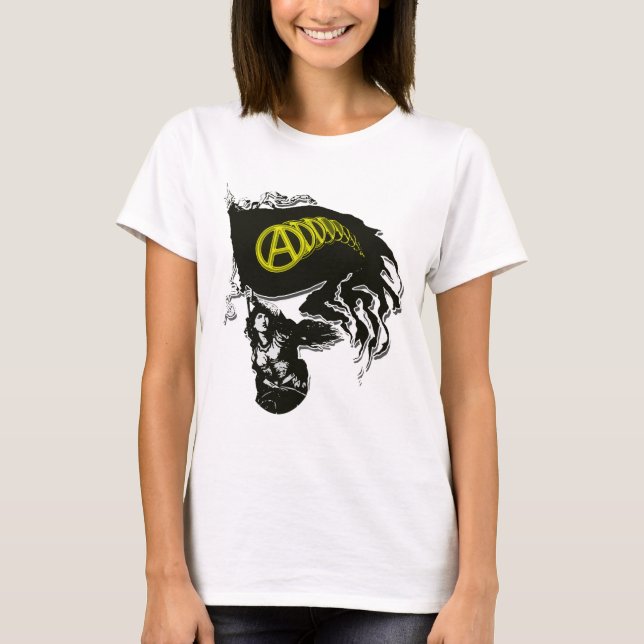 Anarcho Kapitalist Tattered Flagge mit Dame T-Shirt (Vorderseite)