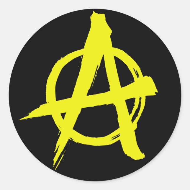 Anarcho-kapitalistische Anarchy-Symbol-Aufkleber Runder Aufkleber (Vorderseite)
