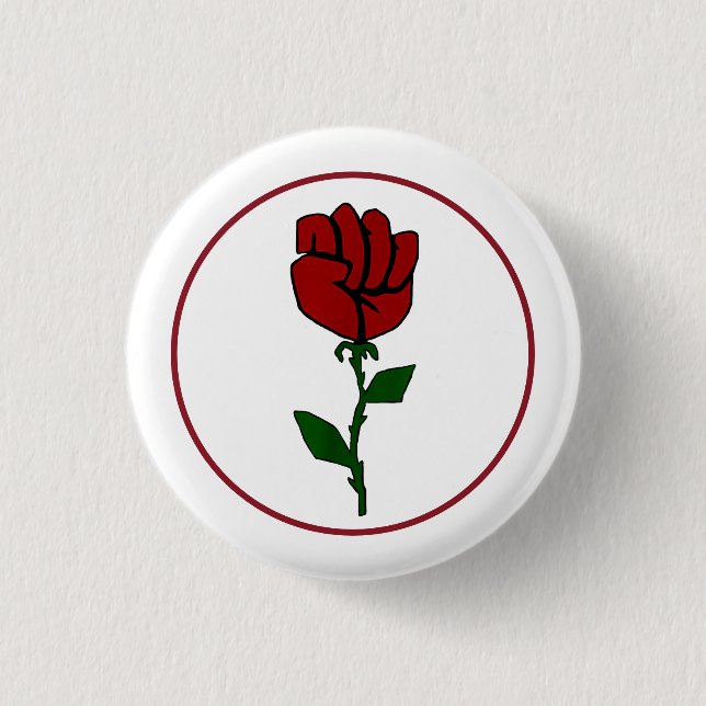 Anarcho-Syndikalismus-Rose Button (Vorderseite)