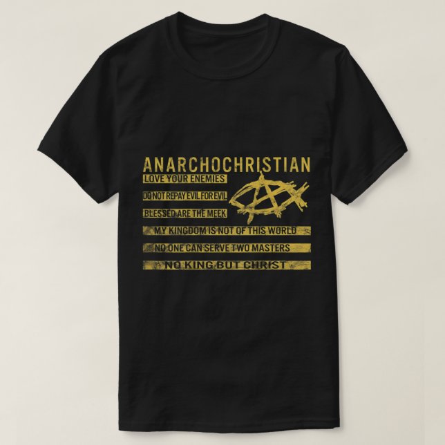AnarchoChristian  No King But Christ  Christian Fl T-Shirt (Design vorne)