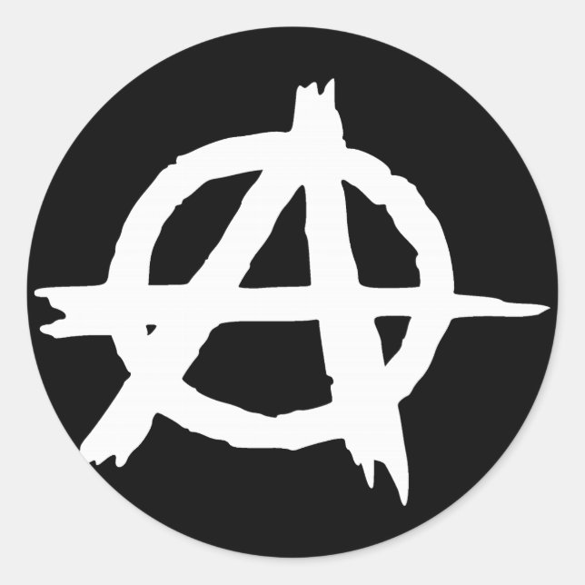 Anarchy Black Runder Aufkleber (Vorderseite)