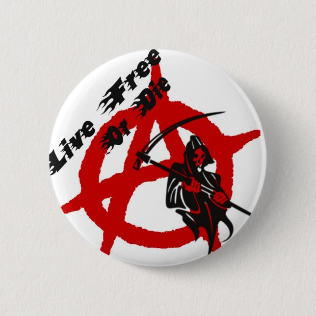 Anarchy Grim Sensenmann Button (Vorderseite)