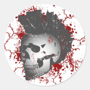 Anarchy Mohawk Skull Stickers