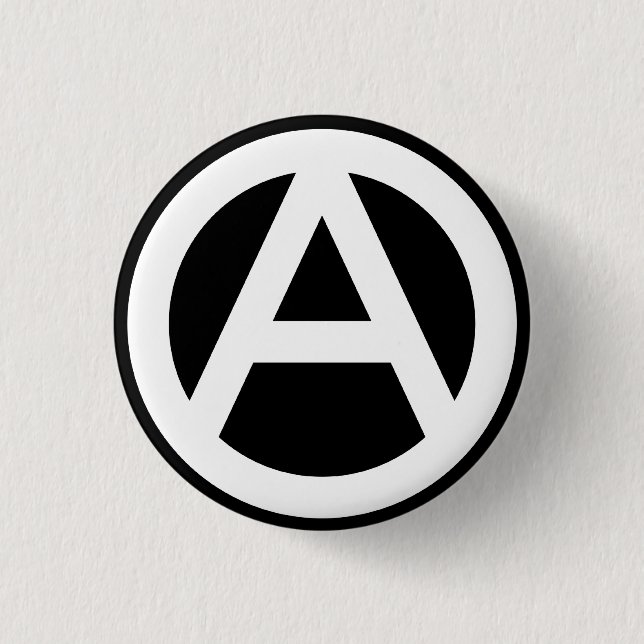 Anarchy Symbol Klassisch (schwarzer Hintergrund) Button (Vorderseite)