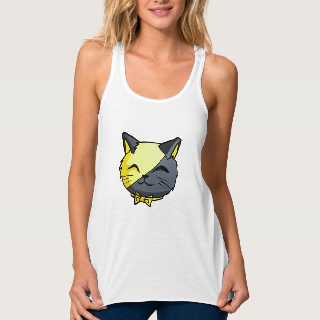 Anarkitty Tank - AnCat Black and Yellow Cat T-Shir (Vorderseite)