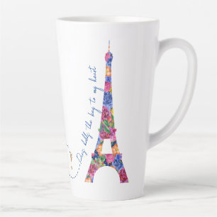 Anastasia Floral Eiffel Tower Paris Milchtasse