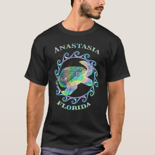 Anastasia Florida Vacation Farbenfrohe Tribal Turt T-Shirt