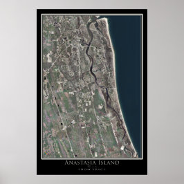 Anastasia Island Florida vom Satelliten-Weltraumpl Poster