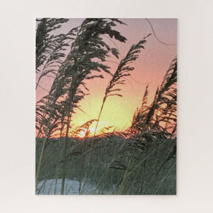 Anastasia Sea Oat Sunset in Florida Puzzle