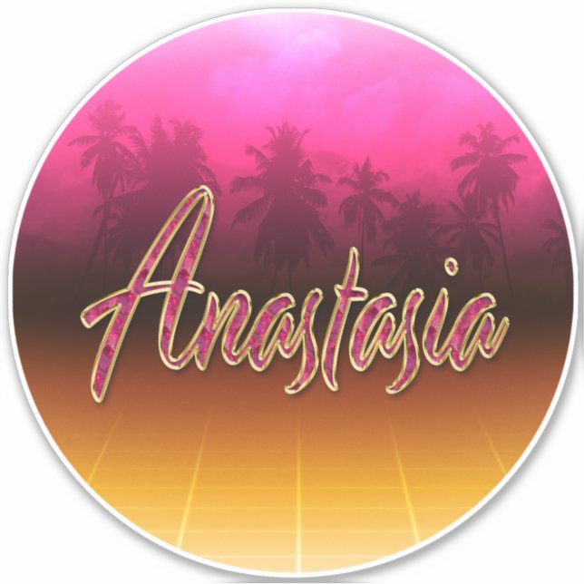 Anastasia Vorname Name pink Aufkleber Sticker (Vorderseite)