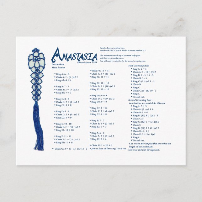 Anastasie Postkarte (Vorderseite)