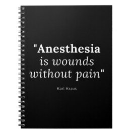 Anästhesie ist Schmerzfreie Wunden Notizblock