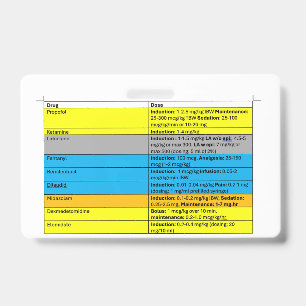 Anästhesie-IV-Medikamente Badge Buddy Ausweis