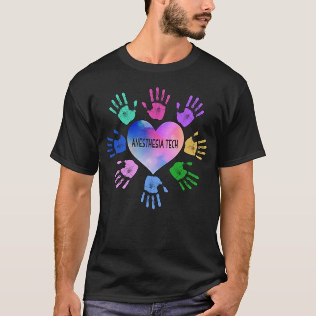 Anästhesie Tech Hand Heart T-Shirt (Vorderseite)
