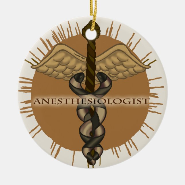 Anästhesiologe Caduceus Oval Ornament (Vorne)