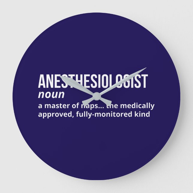 Anästhesiologe Definition Wall Clock Große Wanduhr (Vorderseite)