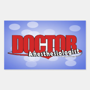 Anästhesiologe DOCTOR BIG RED LOGO Rechteckiger Aufkleber
