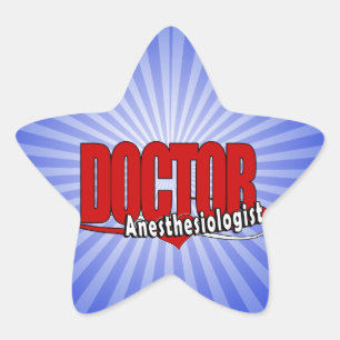 Anästhesiologe DOCTOR BIG RED LOGO Stern-Aufkleber