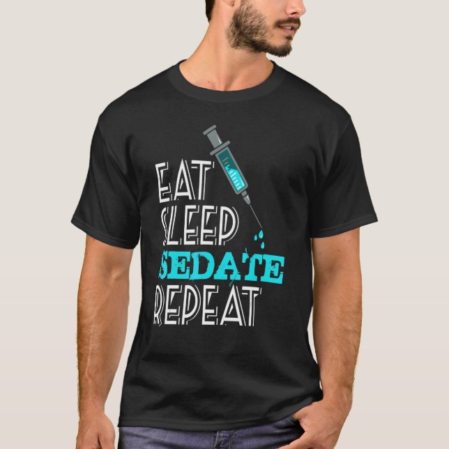 Anästhesiologe Eat Sleep Wiederholung Anästhesie T-Shirt (Vorderseite)