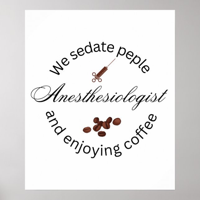 Anästhesiologe Kaffeeliebhaber Poster (Vorne)