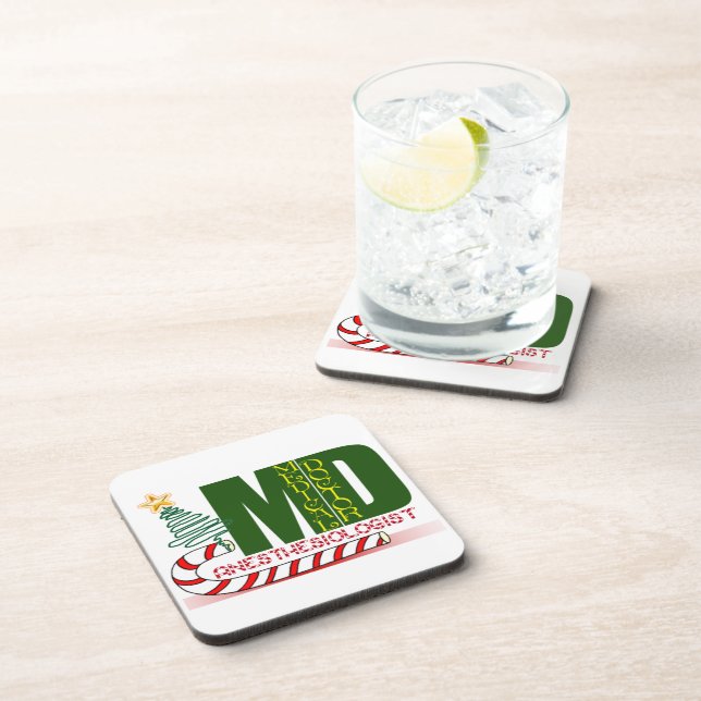 Anästhesiologe MERRY CHRISTMAS Getränkeuntersetzer (Rechte Seite)