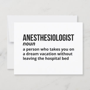 Anästhesiologe Spaß Definition Postkarte