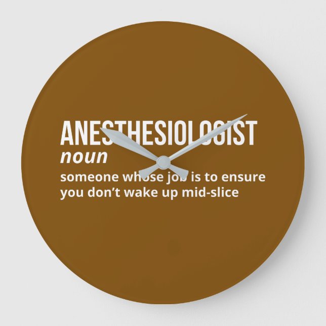 Anästhesiologe Spaß Definition Wall Clock Große Wanduhr (Vorderseite)